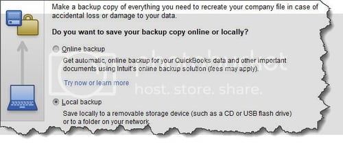 QuickBooks Online or Local Backup
