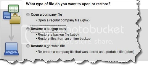 Restoring a QuickBooks Backup