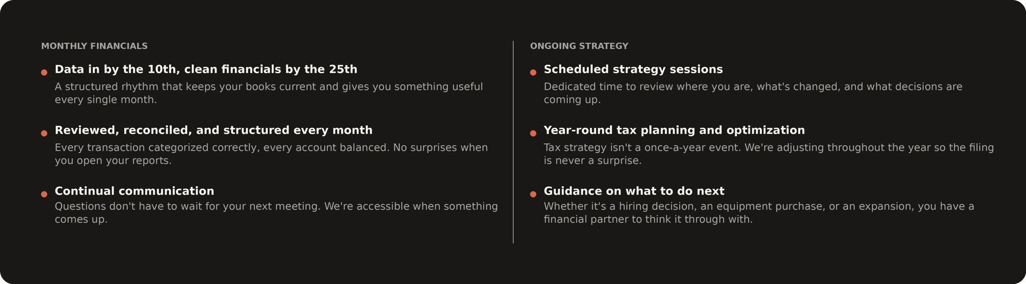 Kaizen CPAs monthly financials and ongoing strategy services for auto repair shops