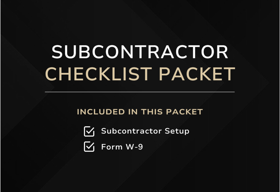 Subcontractor Packet