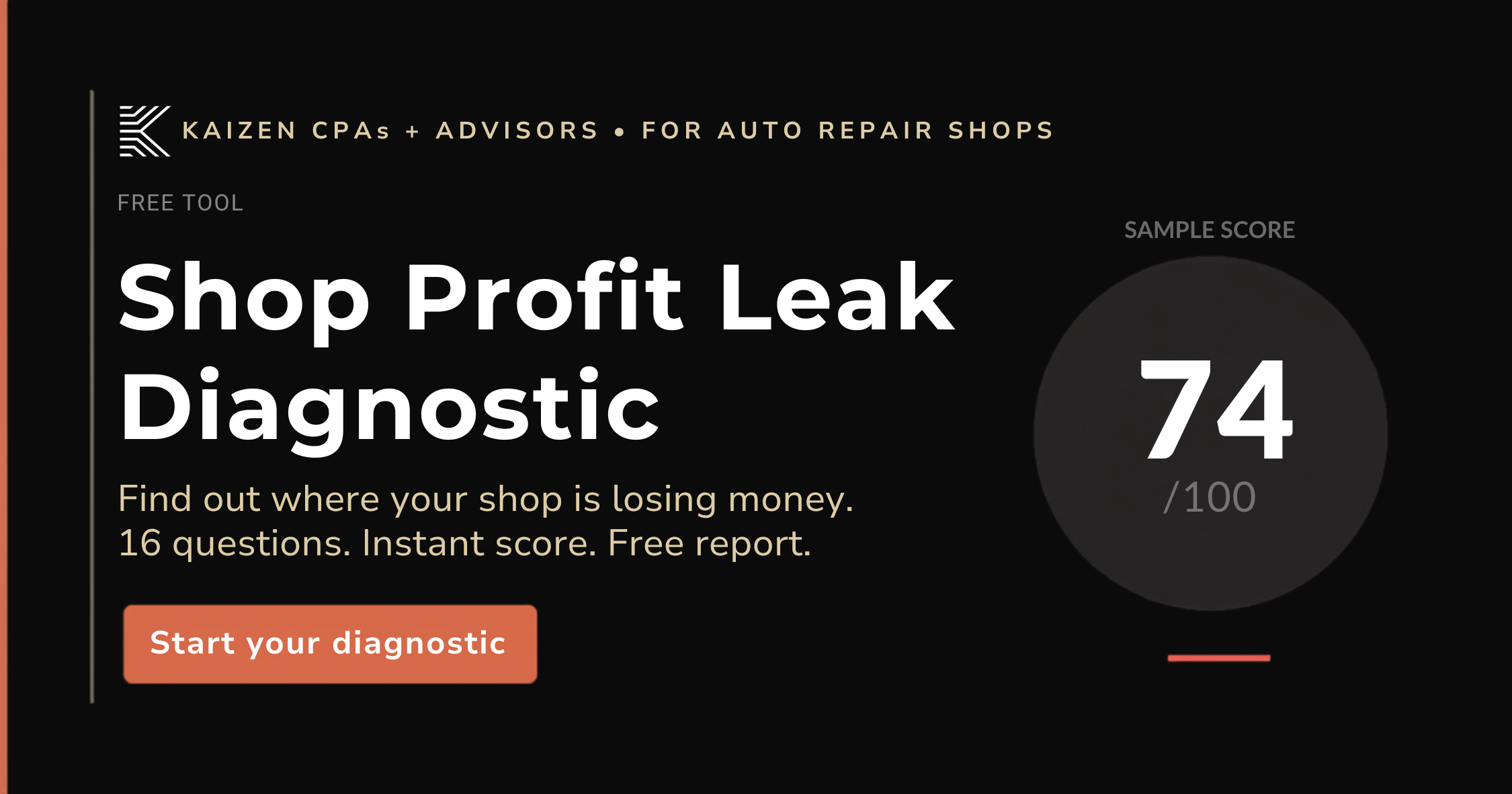Profit Leak Diagnostic for Auto Repair Shops